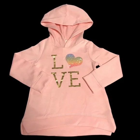 Btween Baby Girls Cute Fleece Love Hoodie Leggings Set size 12 - 24 M Pink/Melon - Picture 4 of 11